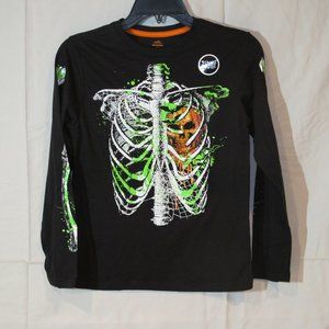 boys L glow in the dark skeleton shirt